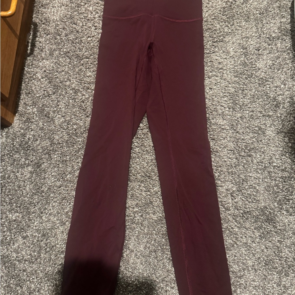 Lululemon Athletica Burgundy Wunder Under Leggings